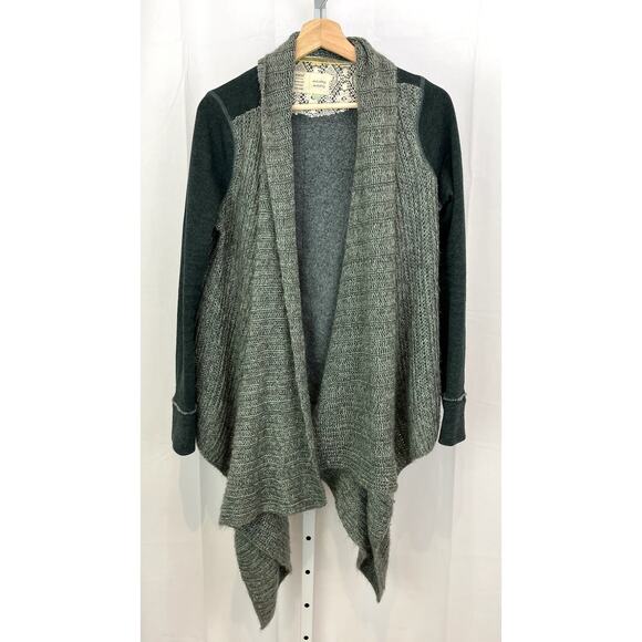 SATURDAY SUNDAY Sz S Anthropologie Cascado Draped Open Cardigan Sweater Green - Picture 1 of 6